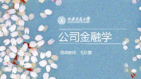 《公司金融》
